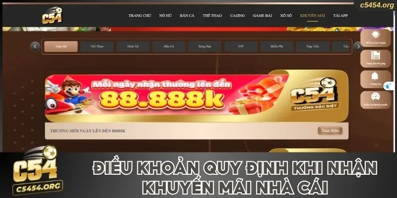 Điều khoản quy định khi nhận khuyến mãi nhà cái