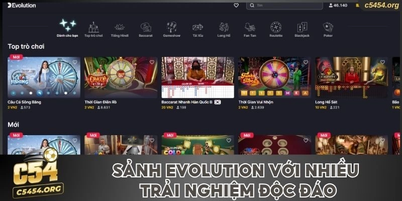 Sảnh Evolution với nhiều trải nghiệm độc đáo